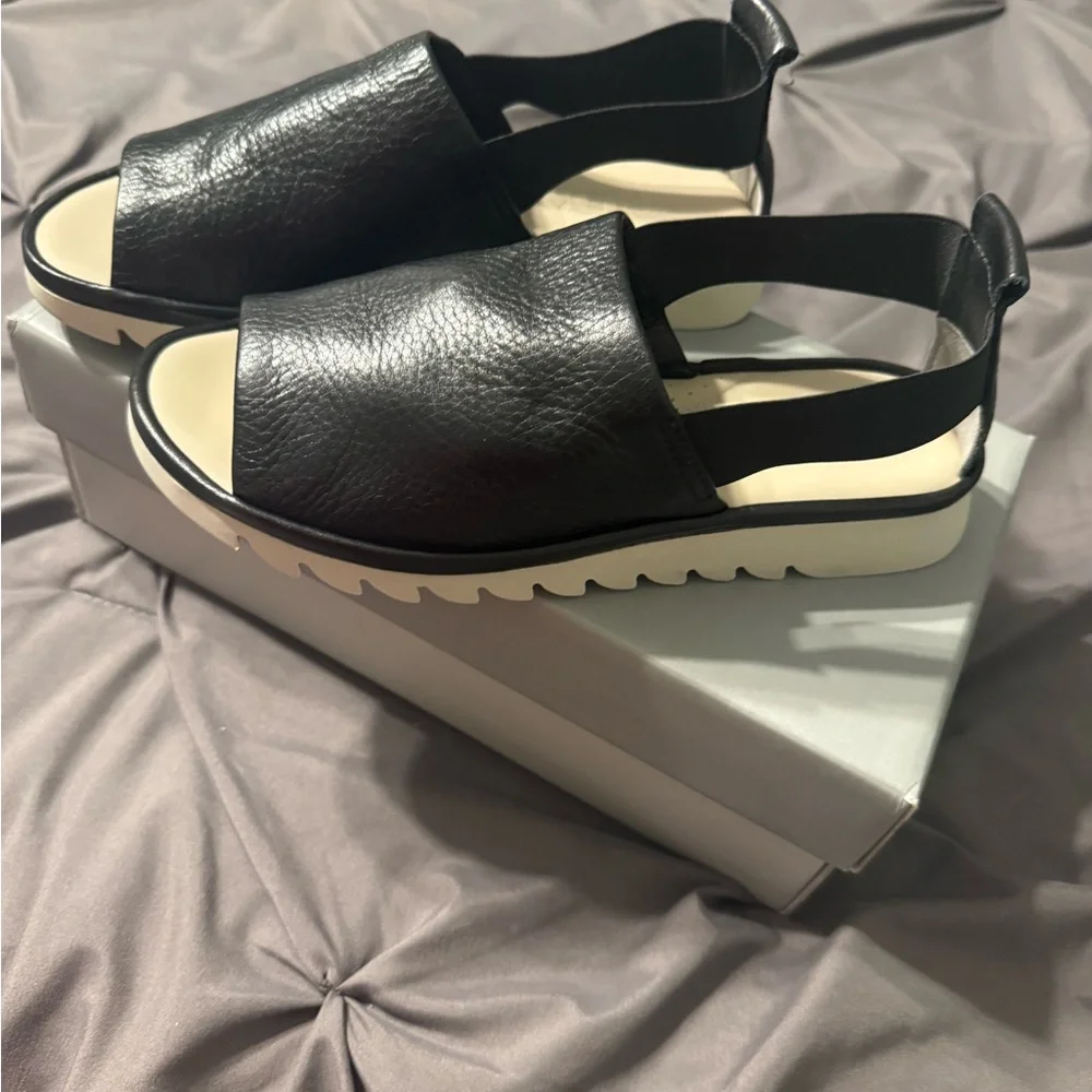 The Flexx Black Leather Sandals with Cream Sole New - Picture 5 of 11